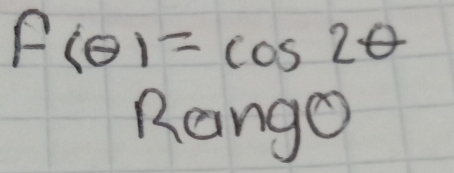 f(θ )=cos 2θ
Rango