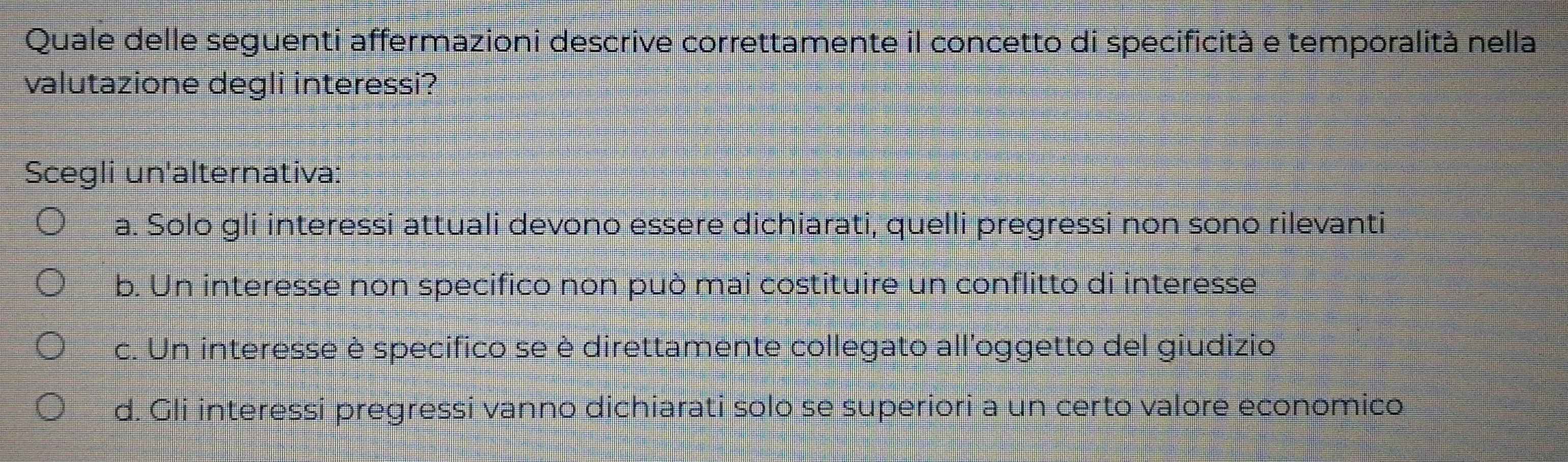 Risolto:Quale delle seguenti affermazioni descrive correttamente il ...
