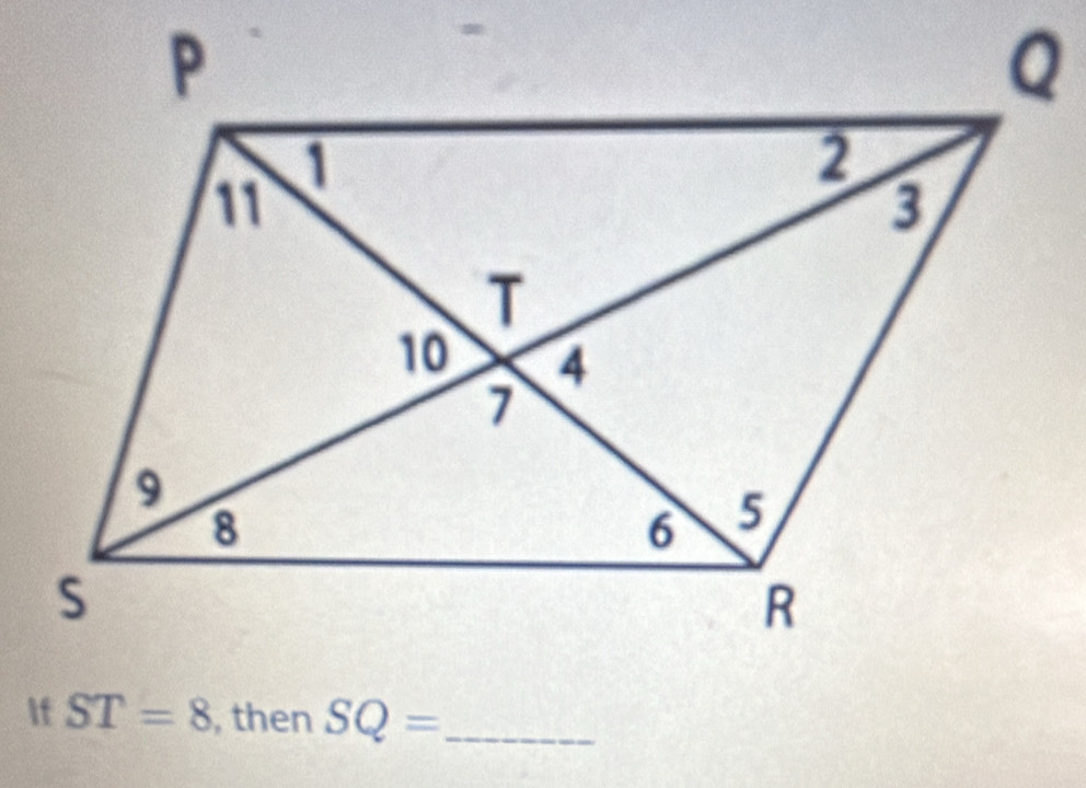 ST=8 , then SQ= _