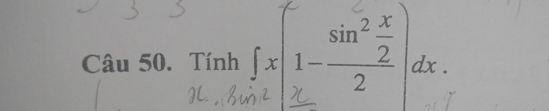 Tính ∈tlimits _1x|_x|_x-frac 1- sin^2x/2 2|dx.
∴ △ ADCsim 180°