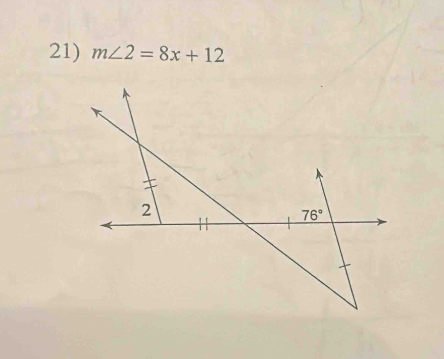 m∠ 2=8x+12