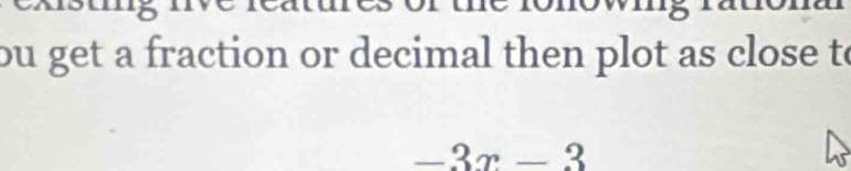 bu get a fraction or decimal then plot as close to
-3x-3