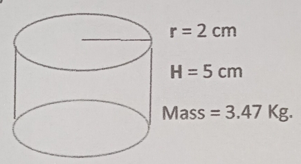 r=2cm
H=5cm
ass =3.47Kg.