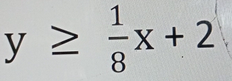 y≥  1/8 x+2