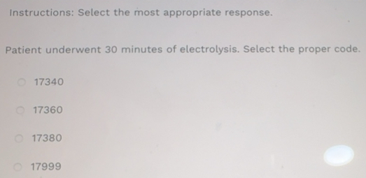 Solved: Instructions: Select the most appropriate response. Patient ...