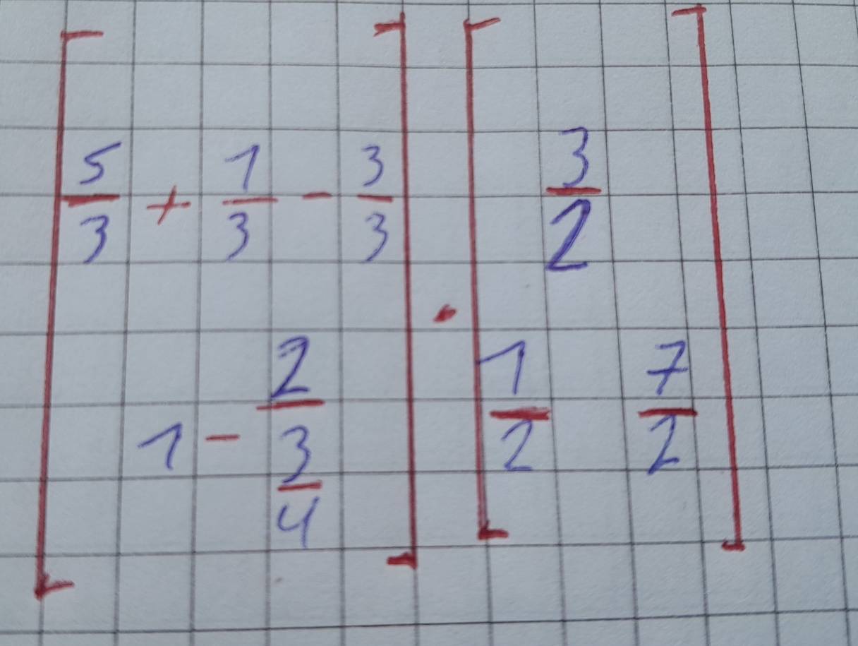 beginvmatrix  x/y + 1/3 y  x/y  - x/y =frac yendbmatrix 