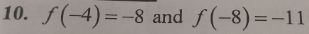 f(-4)=-8 and f(-8)=-11