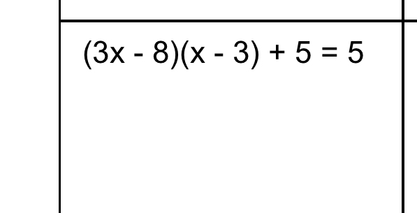 (3x-8)(x-3)+5=5