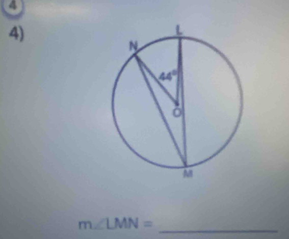 4
4)
m∠ LMN= _