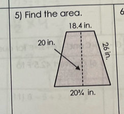 Find the area. 6