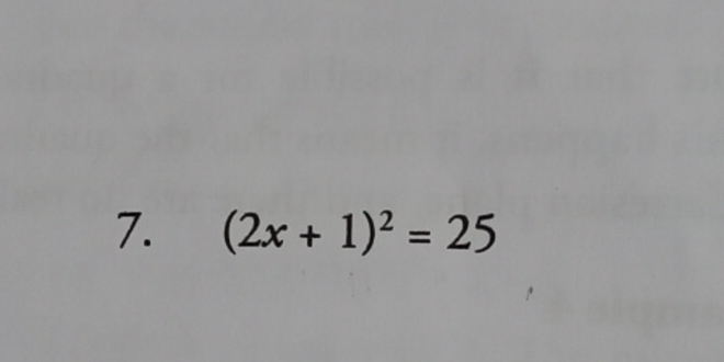 (2x+1)^2=25