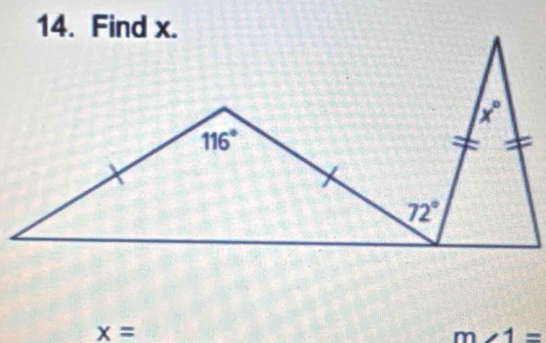 Find x.
x=