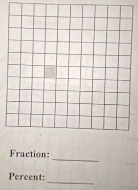 Fraction: 
_ 
Percent: