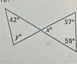 42°
57°
x°
y°
59°