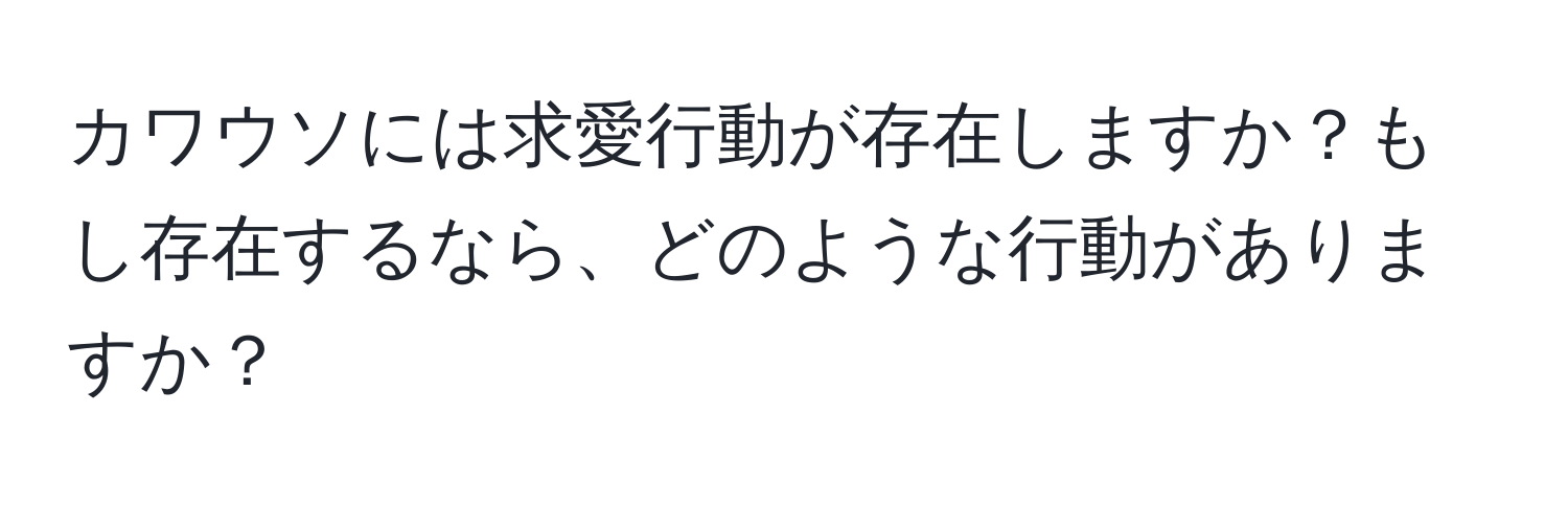 カワウソには求愛行動が存在しますか？もし存在するなら、どのような行動がありますか？