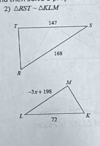 △ RSTsim △ KLM