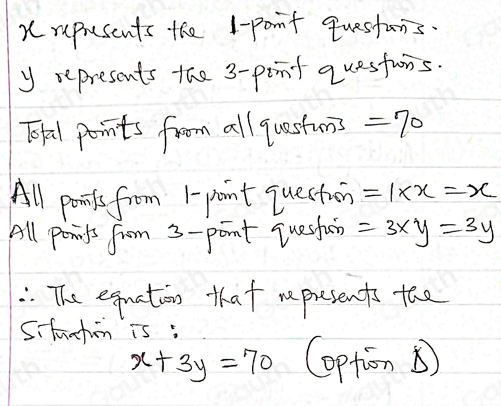 Solved: A teacher is creating an assignment worth 70 points. The ...