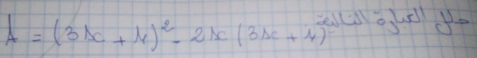 A=(3x+14)^2-2x(3x+4)