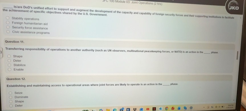 Solved: JFC 100 Module 03: Joint Operations (2 hrs) _is/are DoD's ...