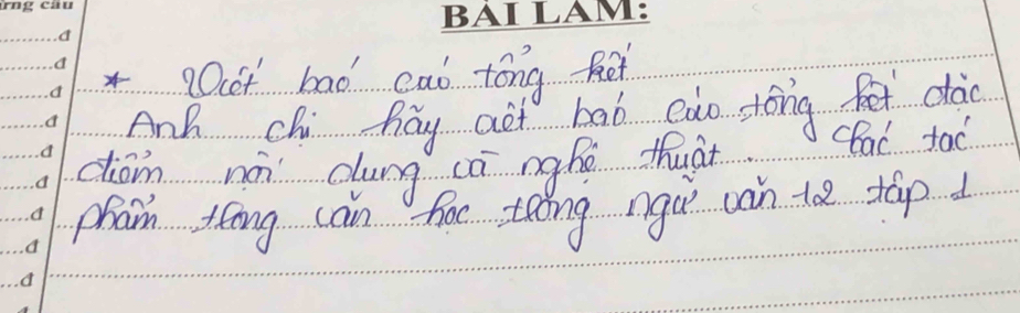 Oct bao cao tong het 
And Chi fay aot hab eào stong fet dào 
diam nǎ dung cā nghè thuat cBac tao 
pram tfng can for tang ngu can te táp d