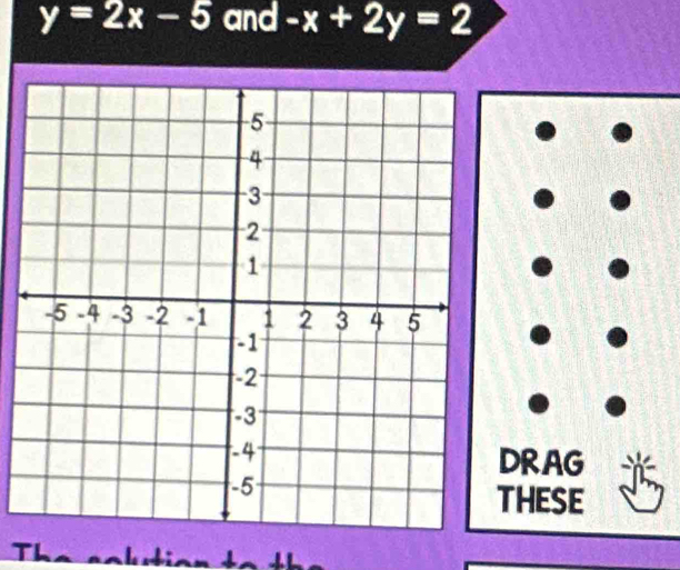 y=2x-5 and -x+2y=2
The a