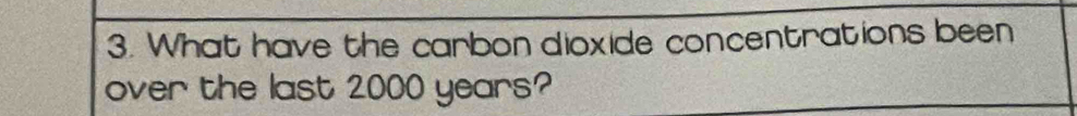 What have the carbon dioxide concentrations been 
over the last 2000 years?
