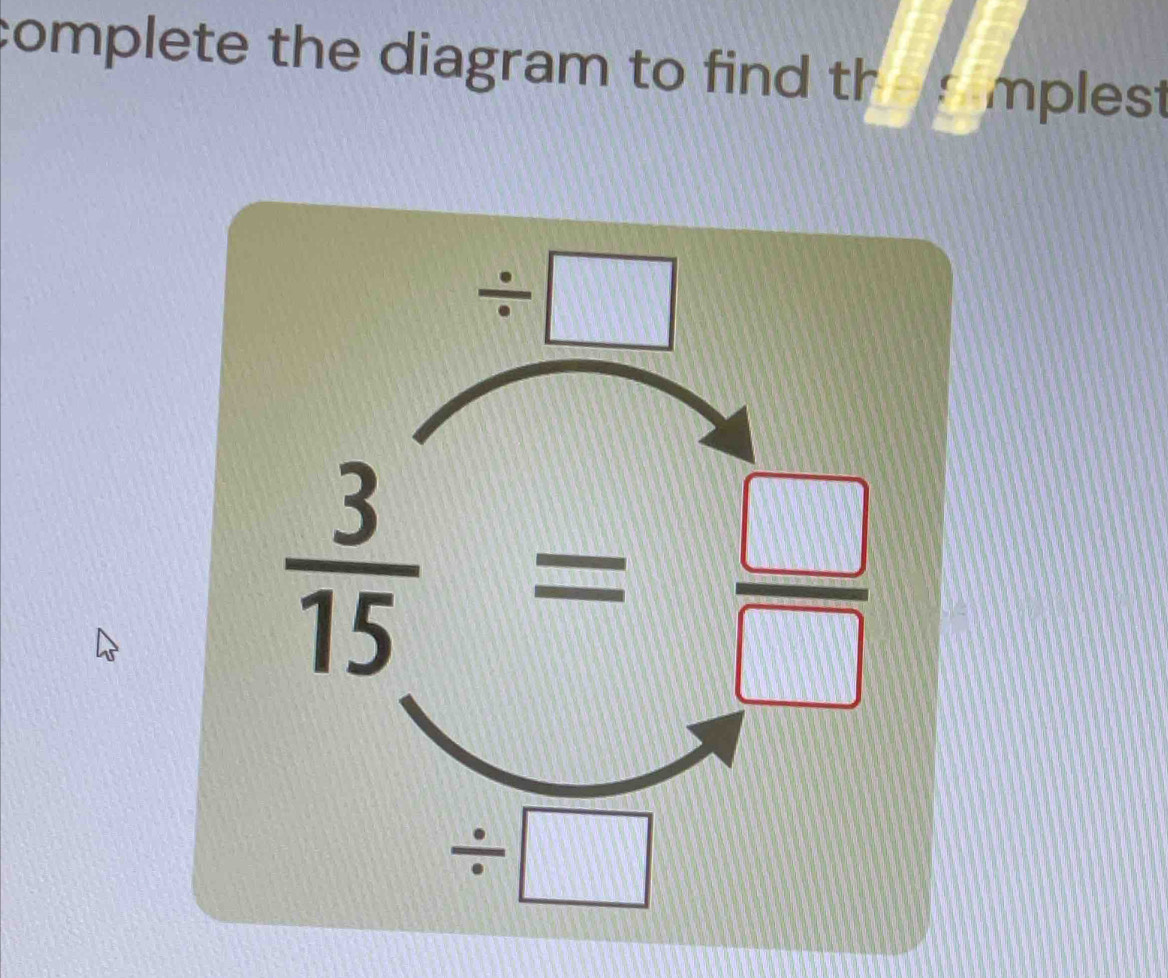 complete the diagram to find th  mplest