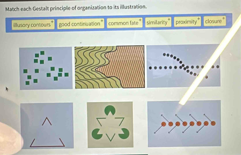 Solved: Match each Gestalt principle of organization to its ...