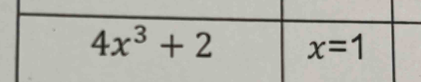 4x^3+2
x=1