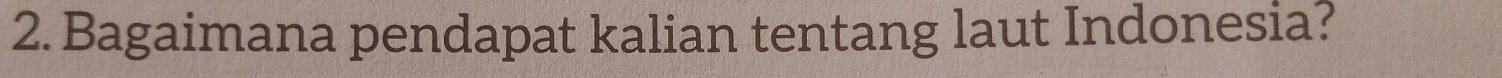 Bagaimana pendapat kalian tentang laut Indonesia?