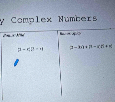 Complex Numbers