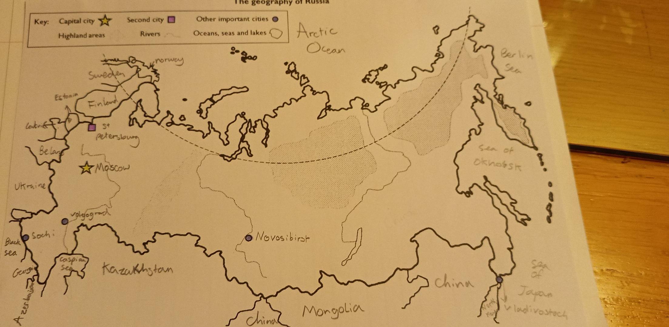 The geography of Russia 
U 
Black 
sea