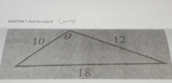 QNESTION 7 .Find the angle 6 (コ√