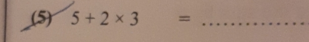 (5) 5+2* 3= _