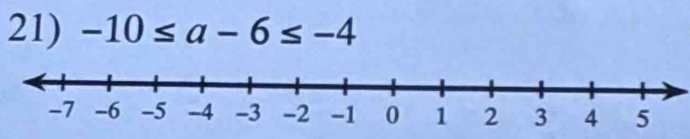 -10≤ a-6≤ -4