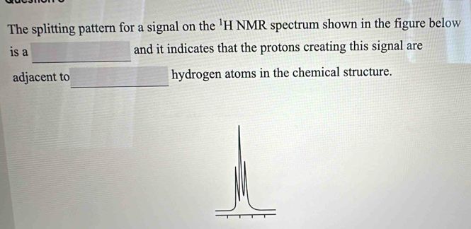 Solved: The splitting pattern for a signal on the ' H NMR spectrum ...