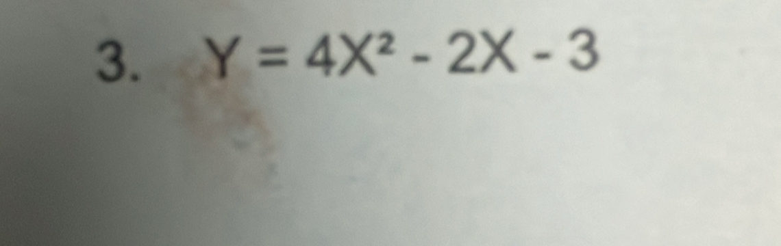 Y=4X^2-2X-3