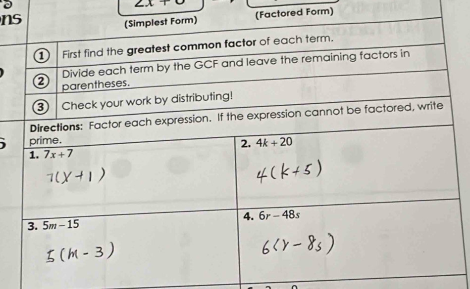 0
2x+6
n
ctored Form)