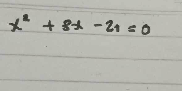 x^2+3x-21=0