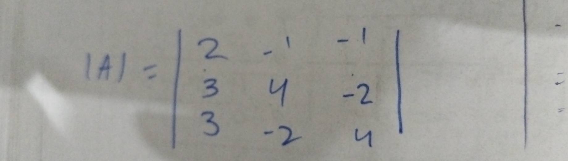 =beginvmatrix 2&-1&-1 3&4&-2 3&-2&4endvmatrix
|f(x)-f(x)|=