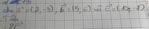 of +b
chovector a=(2;-3); vector b=(5;6) vector c=(10,-7)
Jink
8vector c