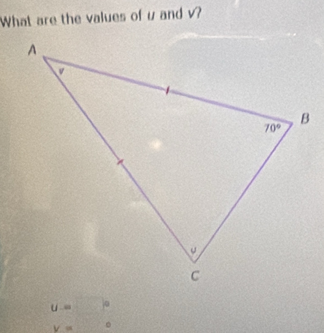 What are the values of u and v?
U=^circ 
V=  2/5 .