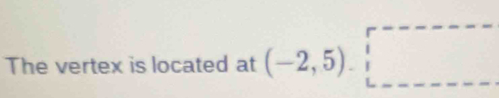 The vertex is located at (-2,5).□