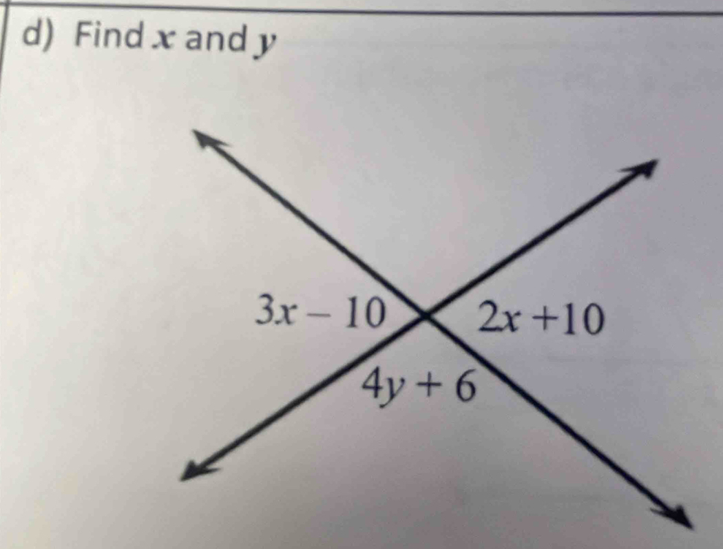 Find x and y