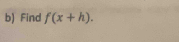 Find f(x+h).