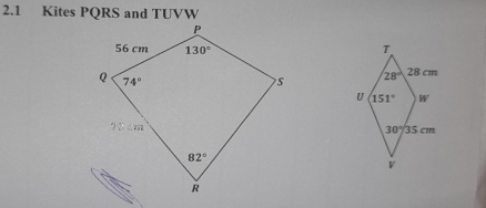 2.1 Kites PQRS and TUVW