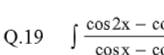 19 ∈t  (cos 2x-c)/cos x-c 