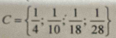 C=  1/4 ; 1/10 ; 1/18 ; 1/28 