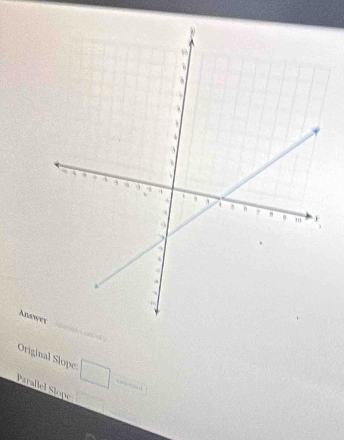 Answe 
Original Slope: 
Parallel Slope