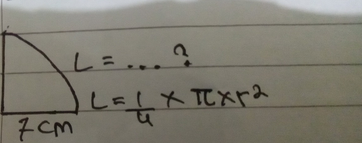 L= _ 
a 
I cm
L= 1/4 * π * r^2